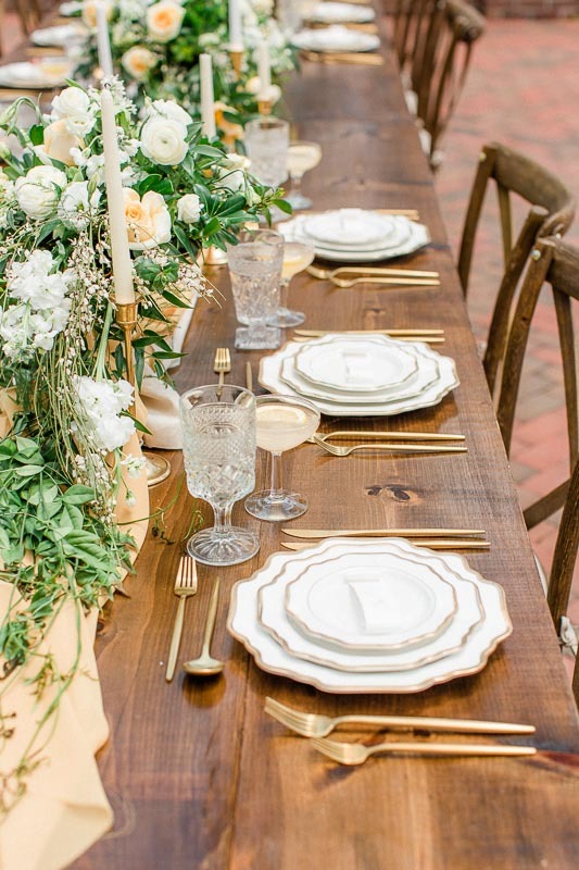 Spring Wedding Table on Wood