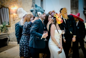 Wedding Guests with Photo Booth Props