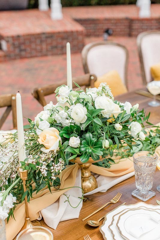 Yellow and Ivory Centerpiece