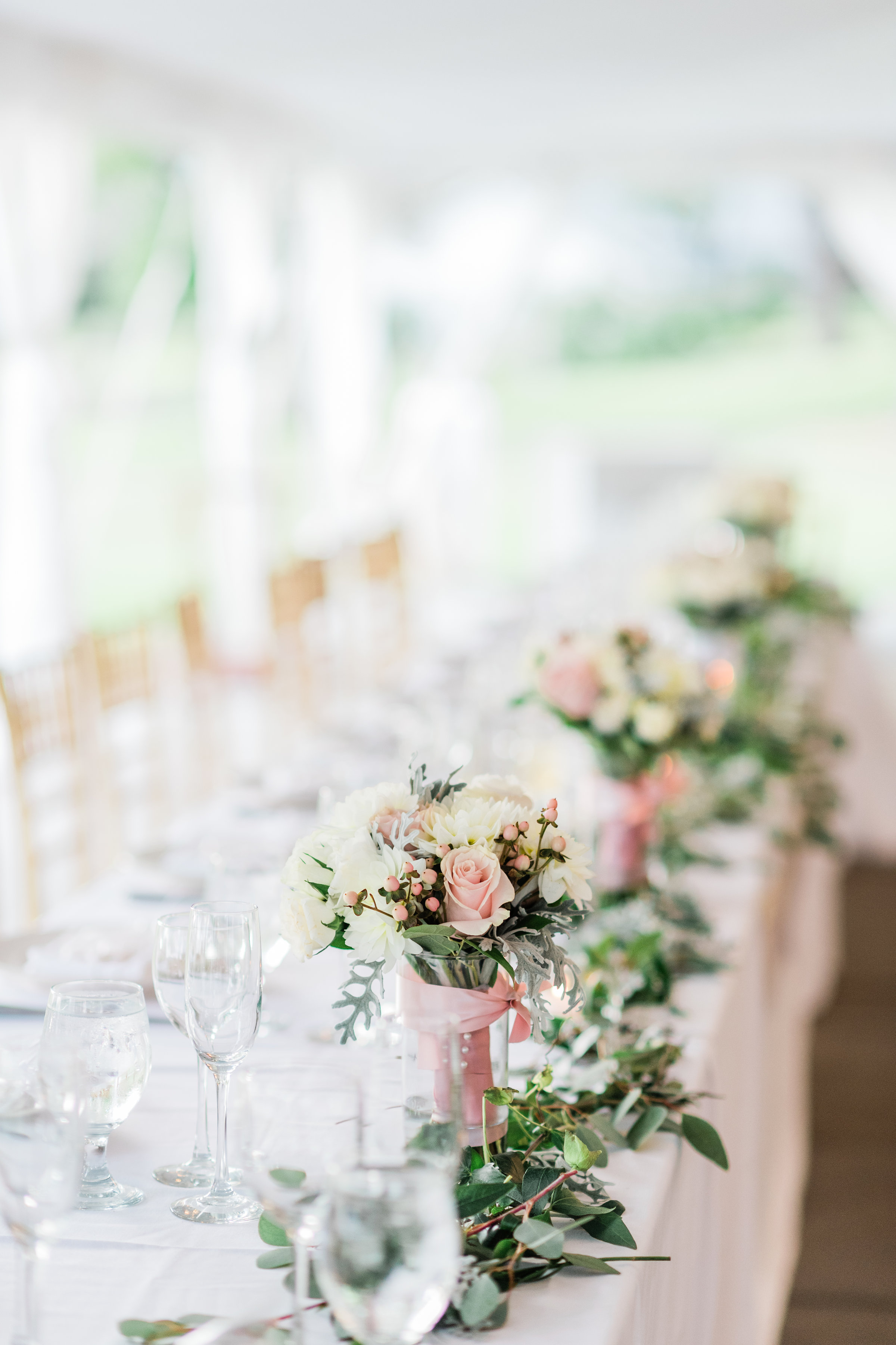 Blush and White Wedding in Tent