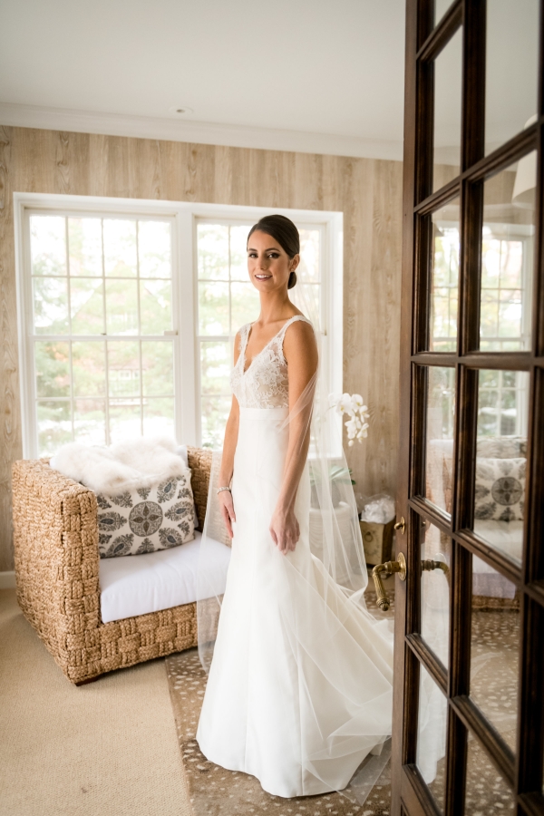 Bride in Carolina Herrera Gown
