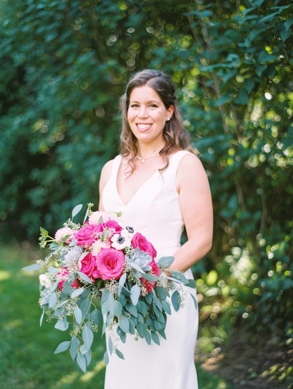 Bride with Hot Pink Bouquet