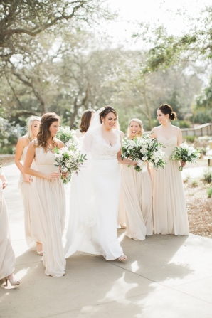 Bridesmaids in Champagne Dresses