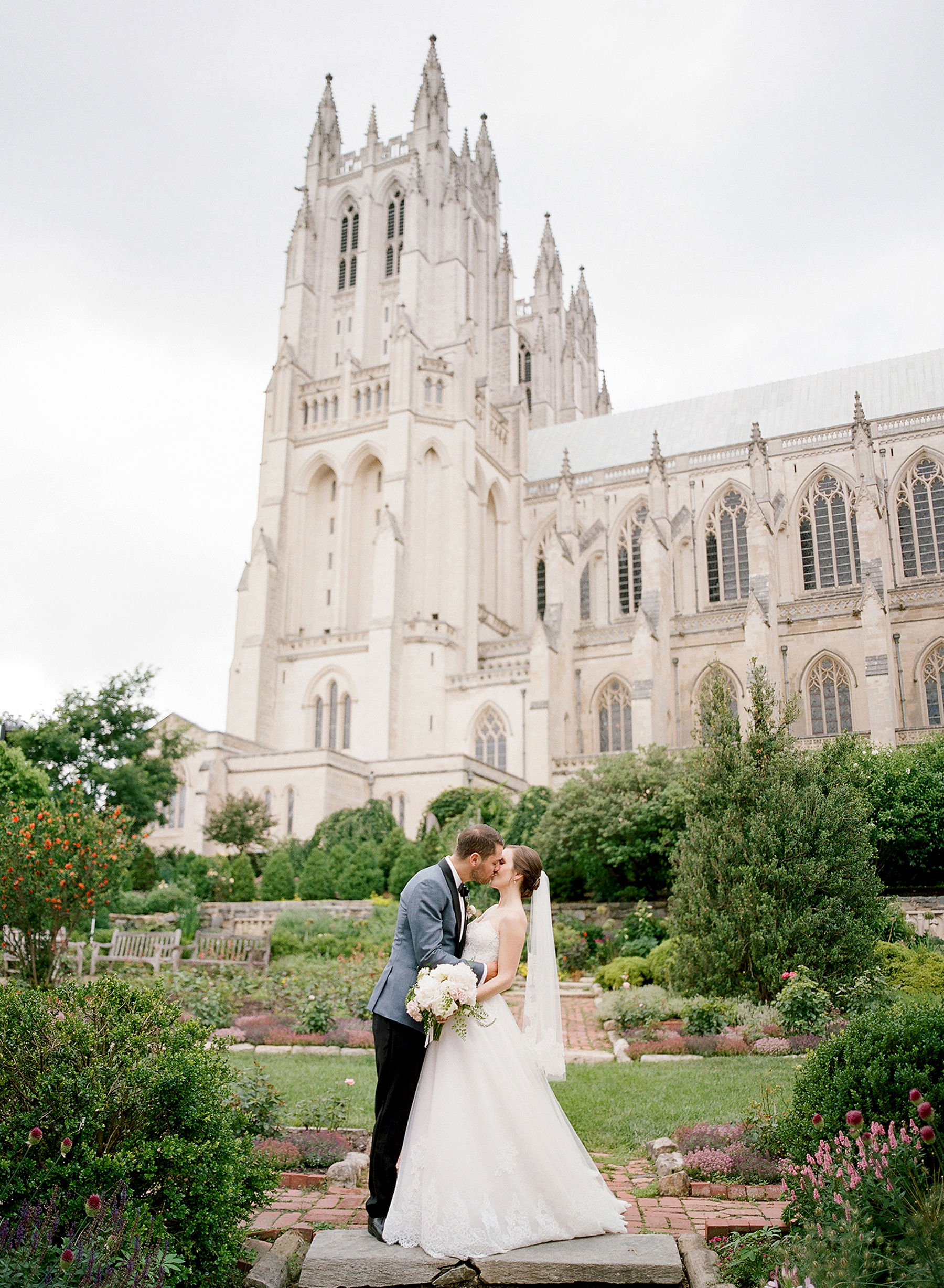 Classic Blush and Gold National Cathedral Wedding