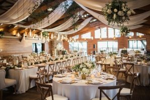 Elegant White and Green Wedding Reception