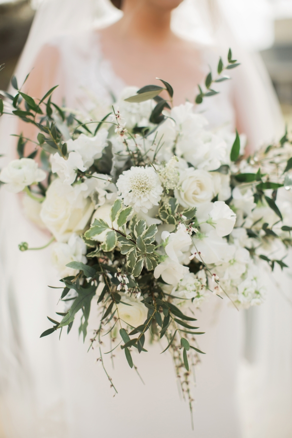 Large Greeney and White Flower Bouquet