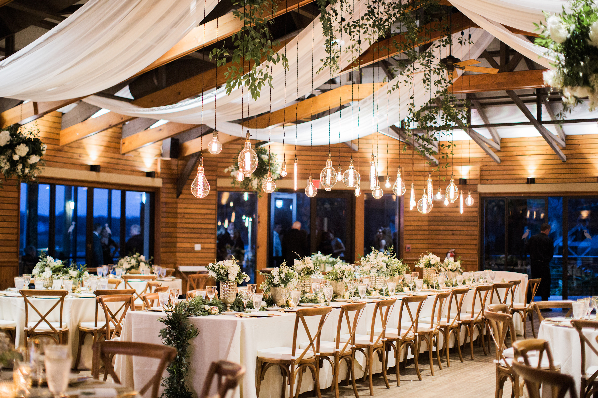 Reception Room with Draping and Greenery