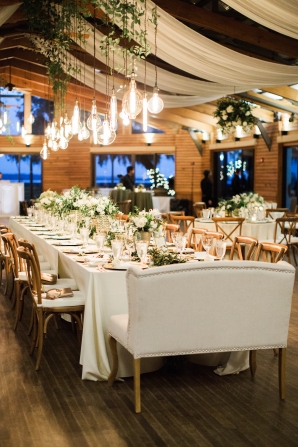 Romantic Lighting Over Wedding Table
