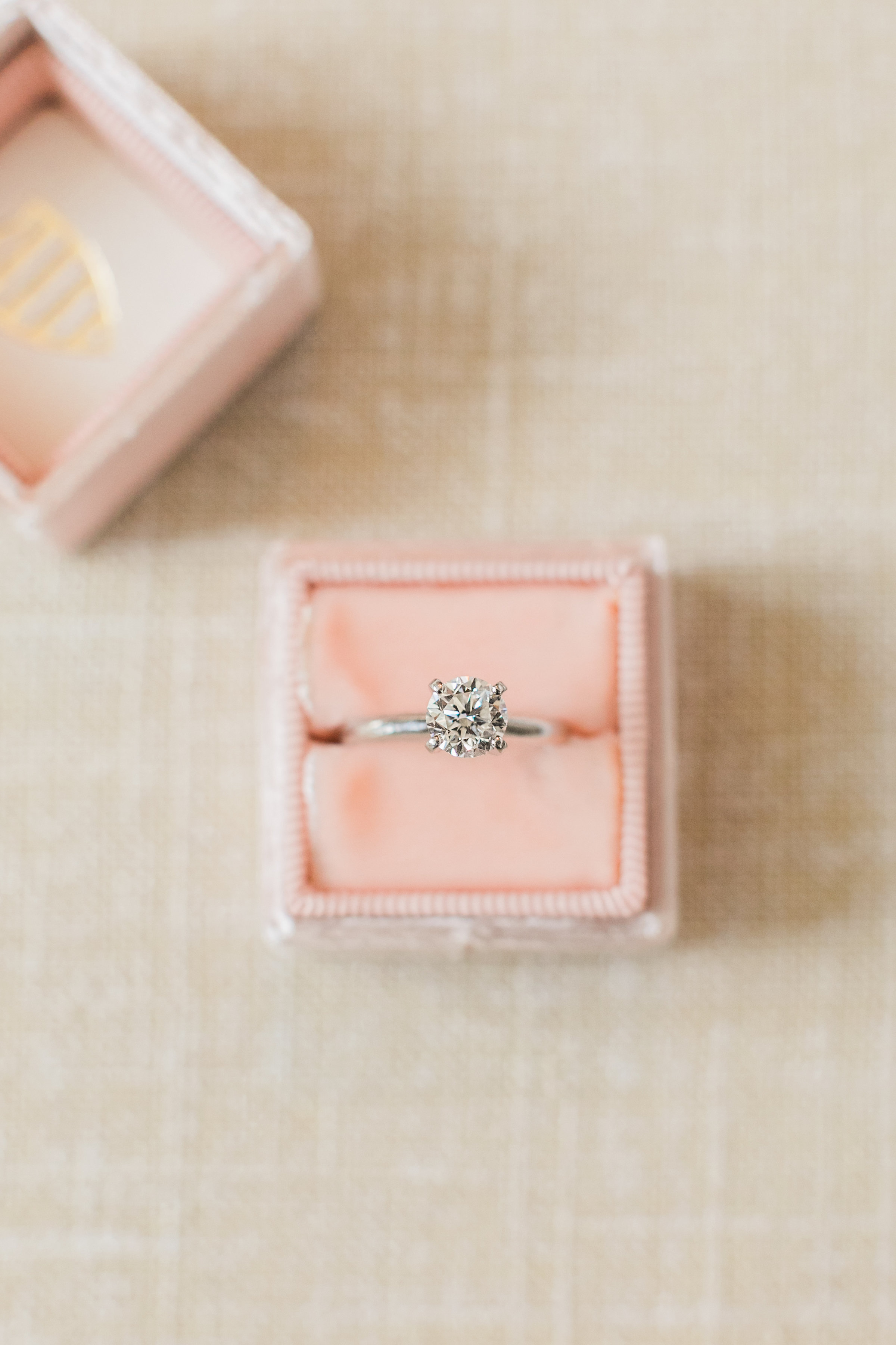 Solitaire in Pink Ring Box