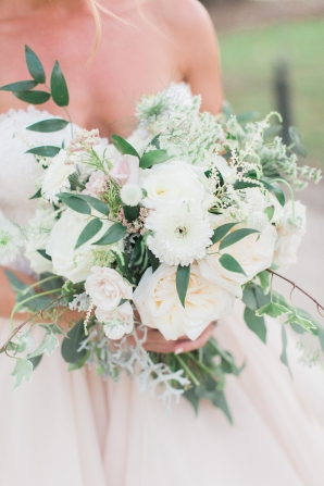 White and Peach Bride Bouquet