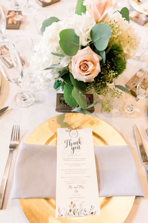 Pink and Gold Wedding Tables