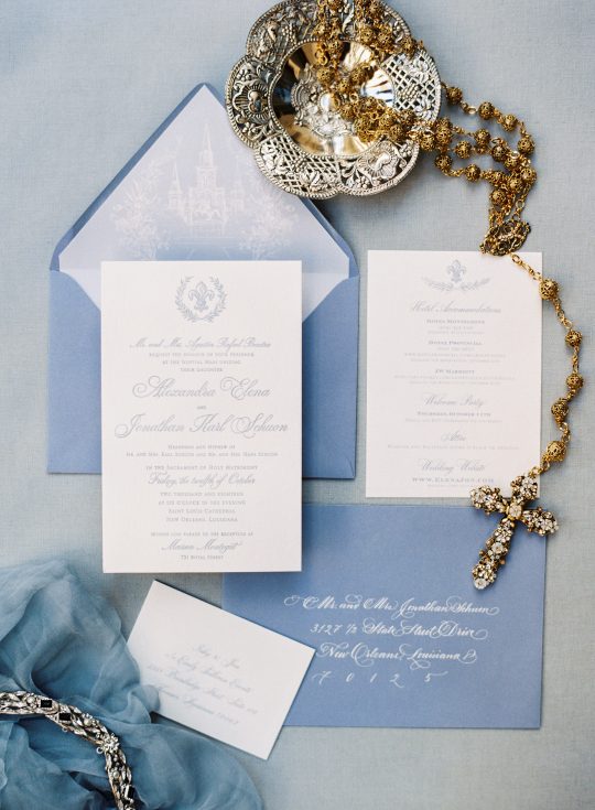 Blue and White Wedding Stationery