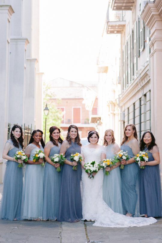 Bridesmaids in Shades of Blue