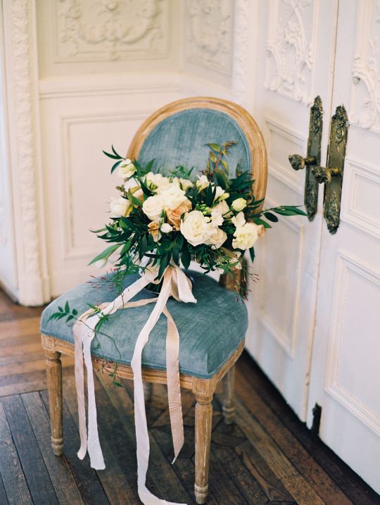 Elegant Romantic Organic Rose Bridal Bouquet Ribbons