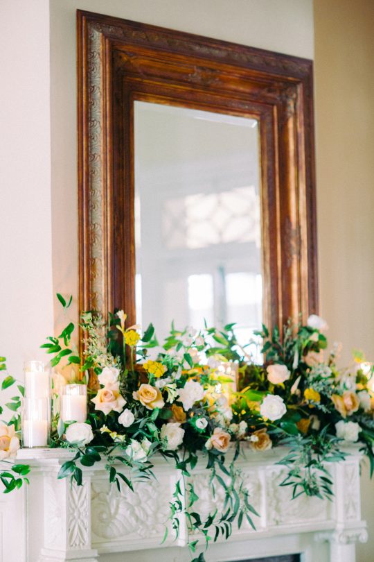 Yellow Flower Mantel Decor for Wedding