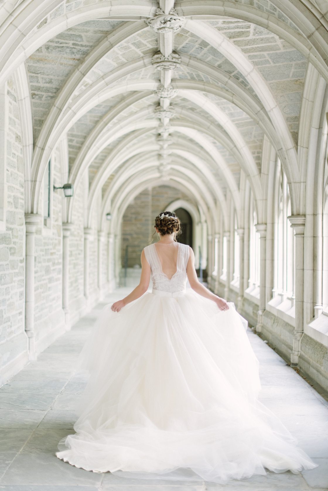 Ivory V Back Wedding Gown