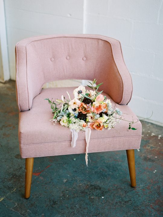 Peach Burgundy Blush Wedding Bouquet