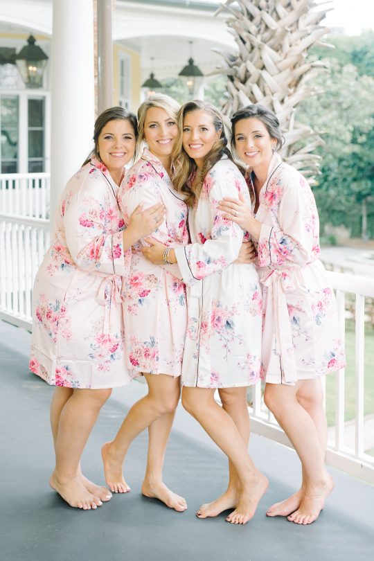Pink Floral Bridesmaides Robes