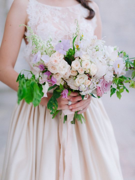 Champagne Blush Ivory Lavender Wedding Bouquet
