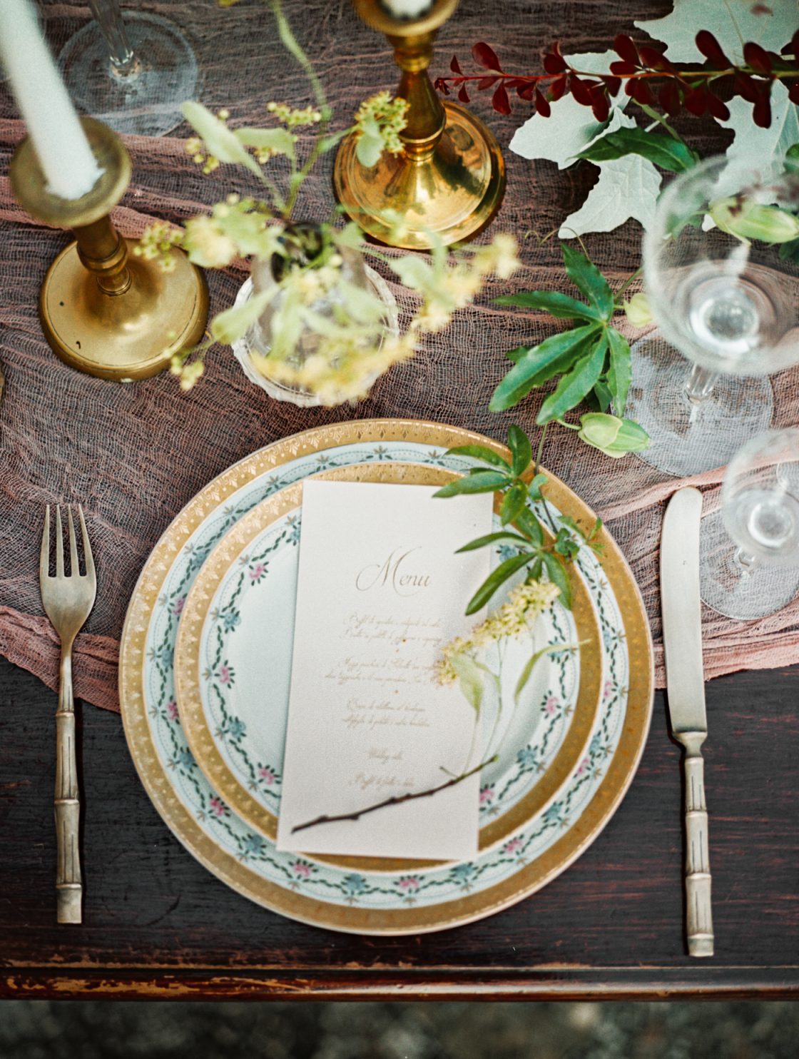Old World Italian Wedding Guilded Tablescape