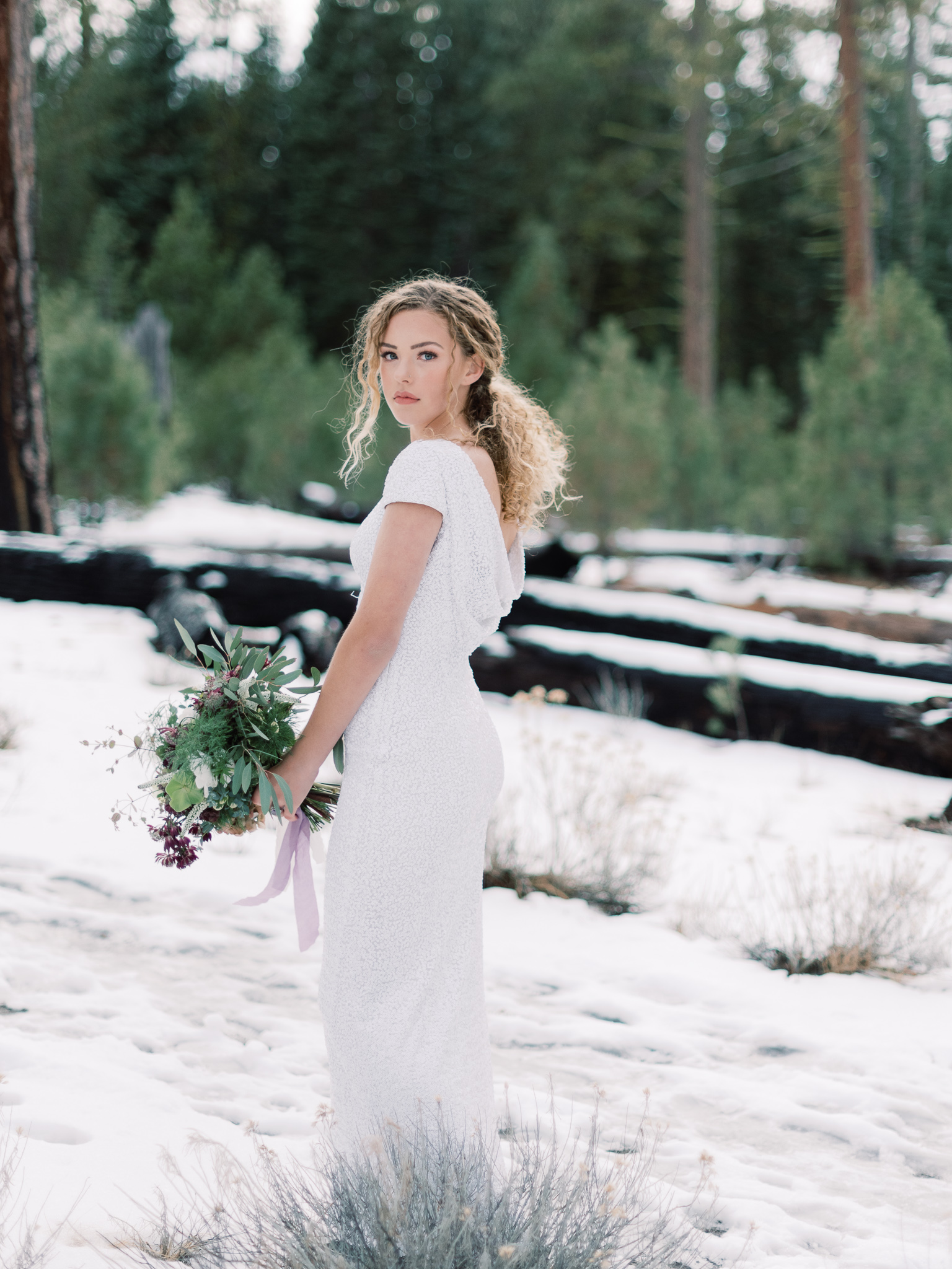 Soft Wintry Forest Bridal Inspiration