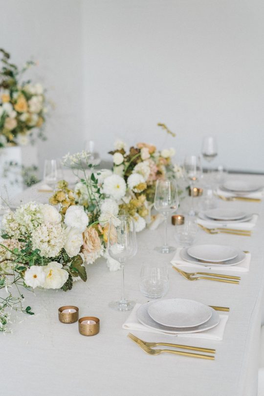 Springtime Gold Wedding Tablescape