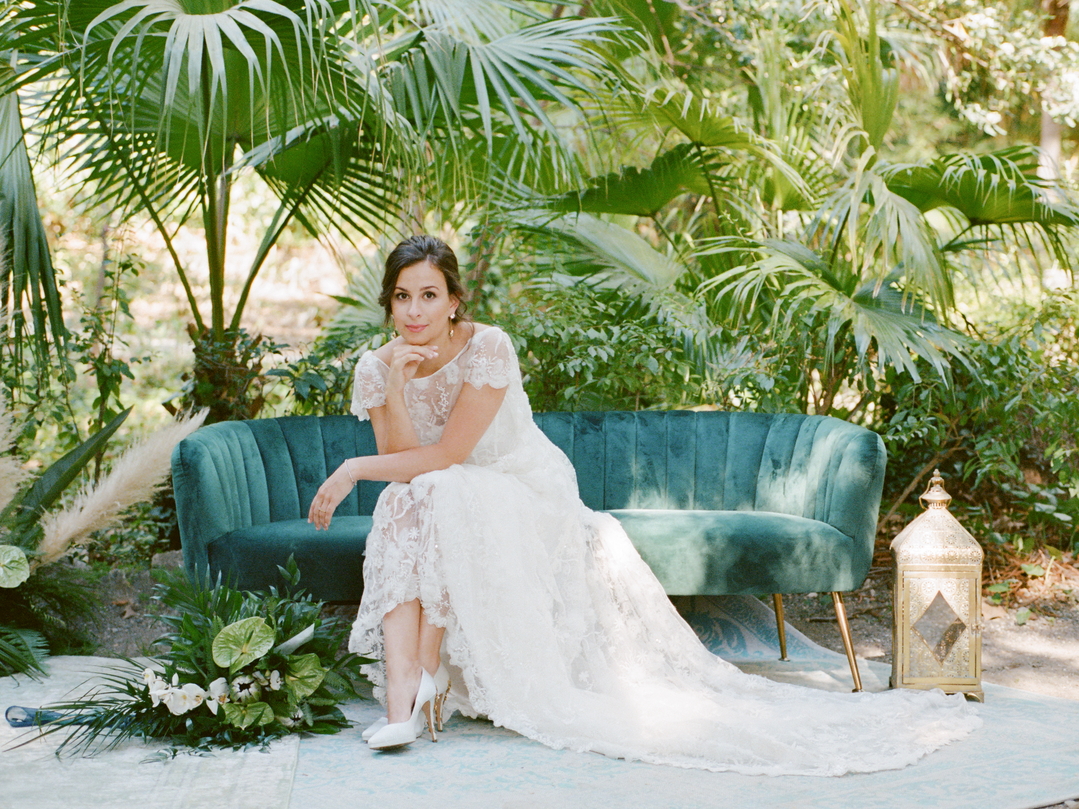 Tropical Botanical Garden Wedding Portrait