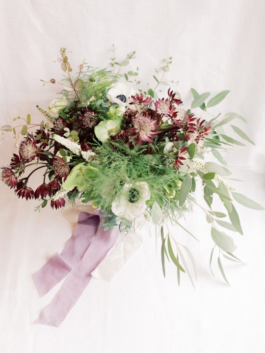 Wintry Plum and Purple Bridal Bouquet