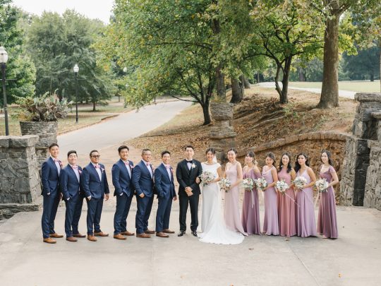 Blush and Dusty Mauve Bridal Party