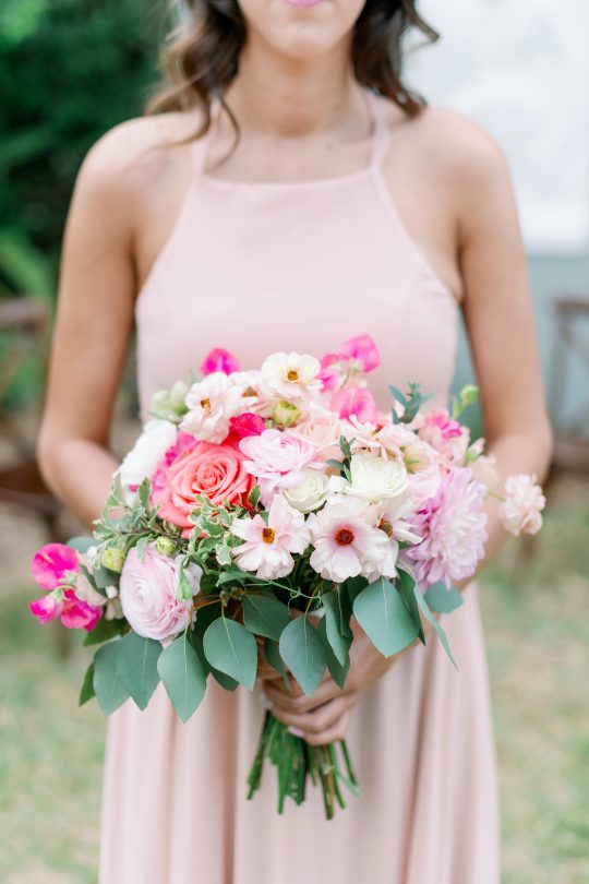 Bright Pink and Blush Wedding Bouquet