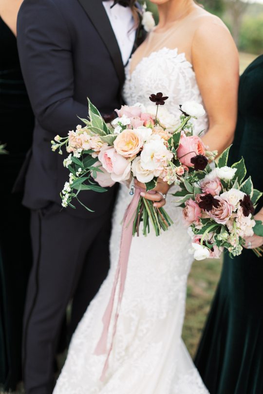 Ivory and Coral WEdding Bouquets
