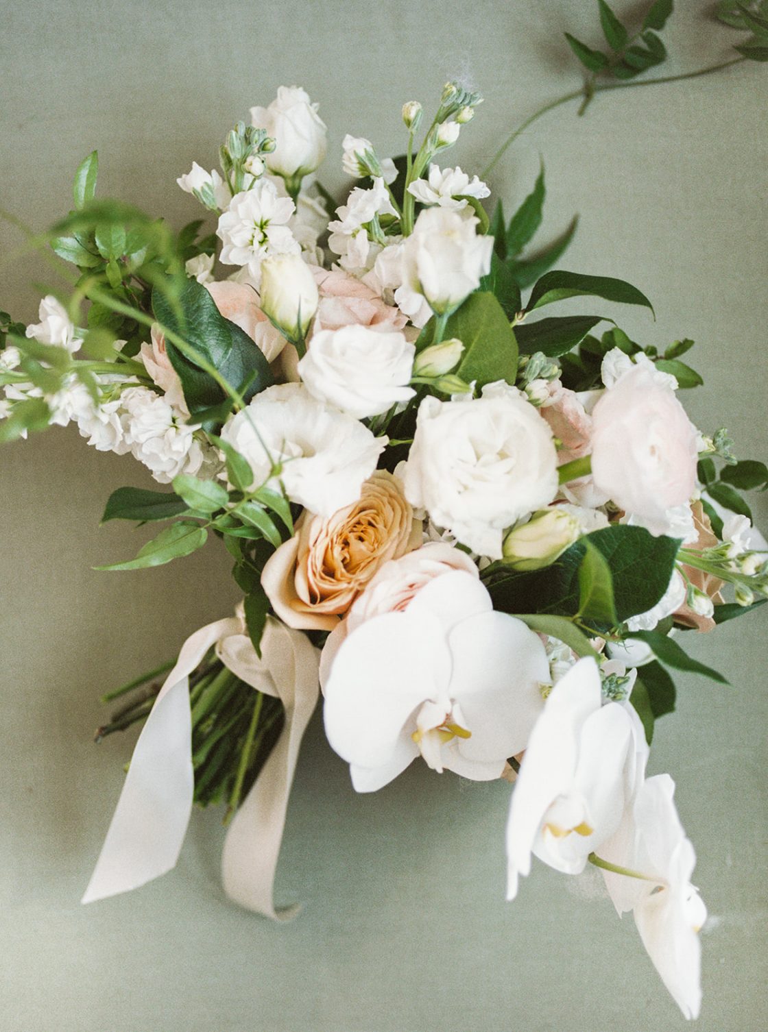 Ivory and Gold Orchid Wedding Bouquet