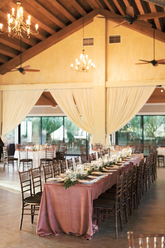 Mauve Wedding Reception Tablescape