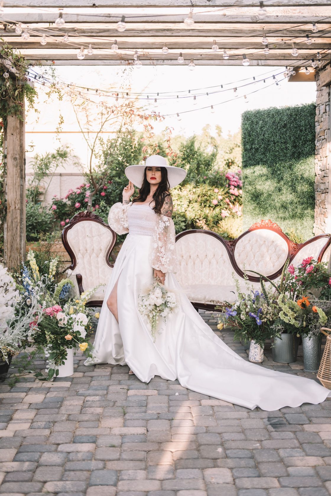 Bridal Portraits with Chic Hat