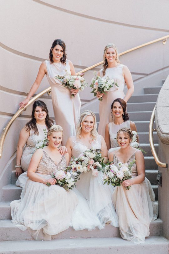 Champagne and Ivory Bridal Party