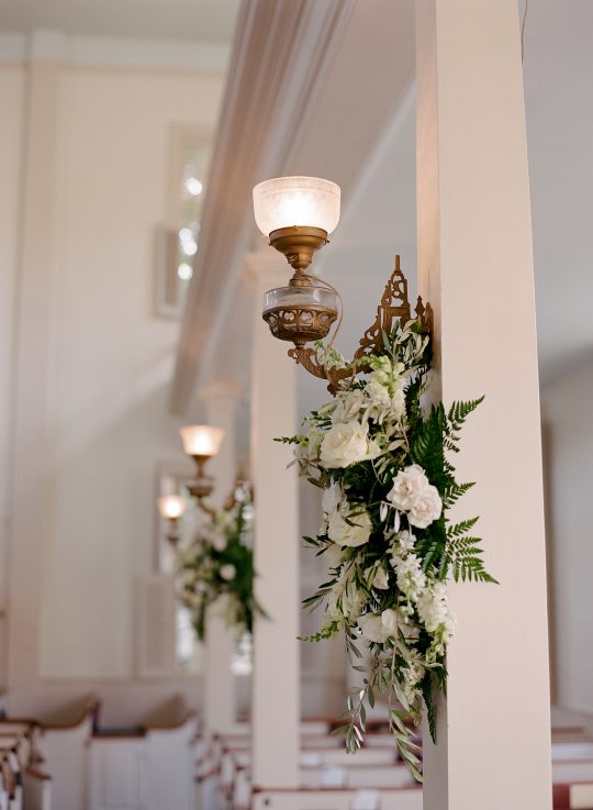 Classic Church Wedding White Floral Decor