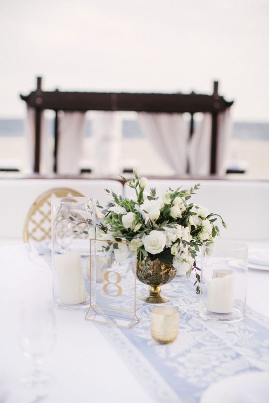 Light Blue and White Wedding Tablescape