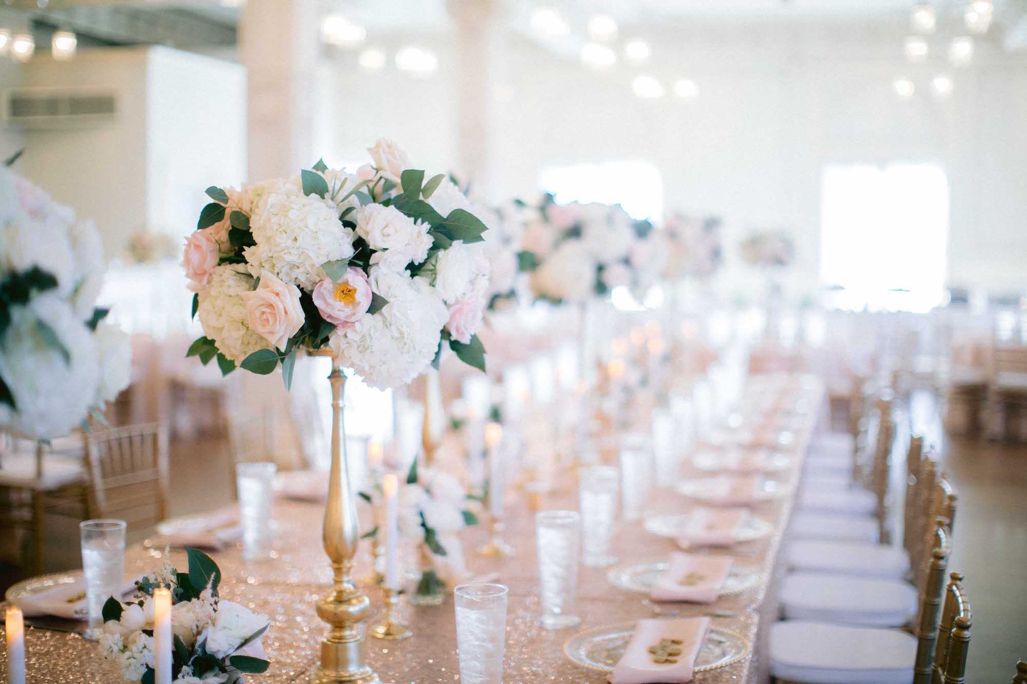 Long Farm Style Table Wedding Reception