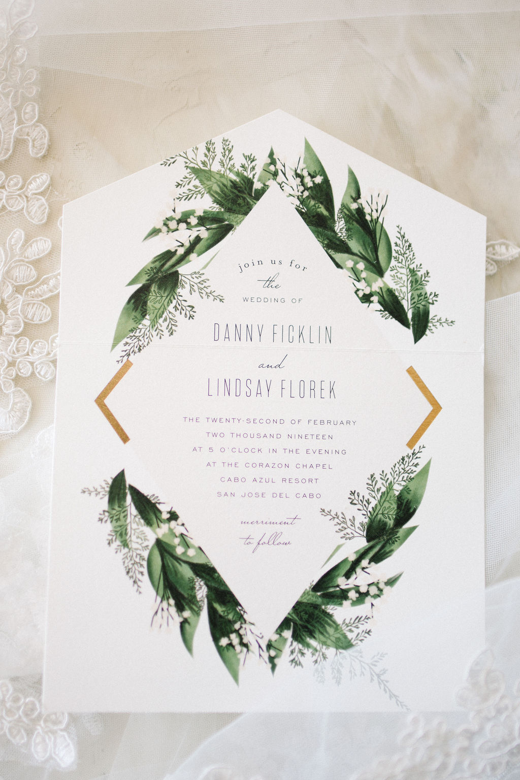 Modern Botanical Wedding Invitation