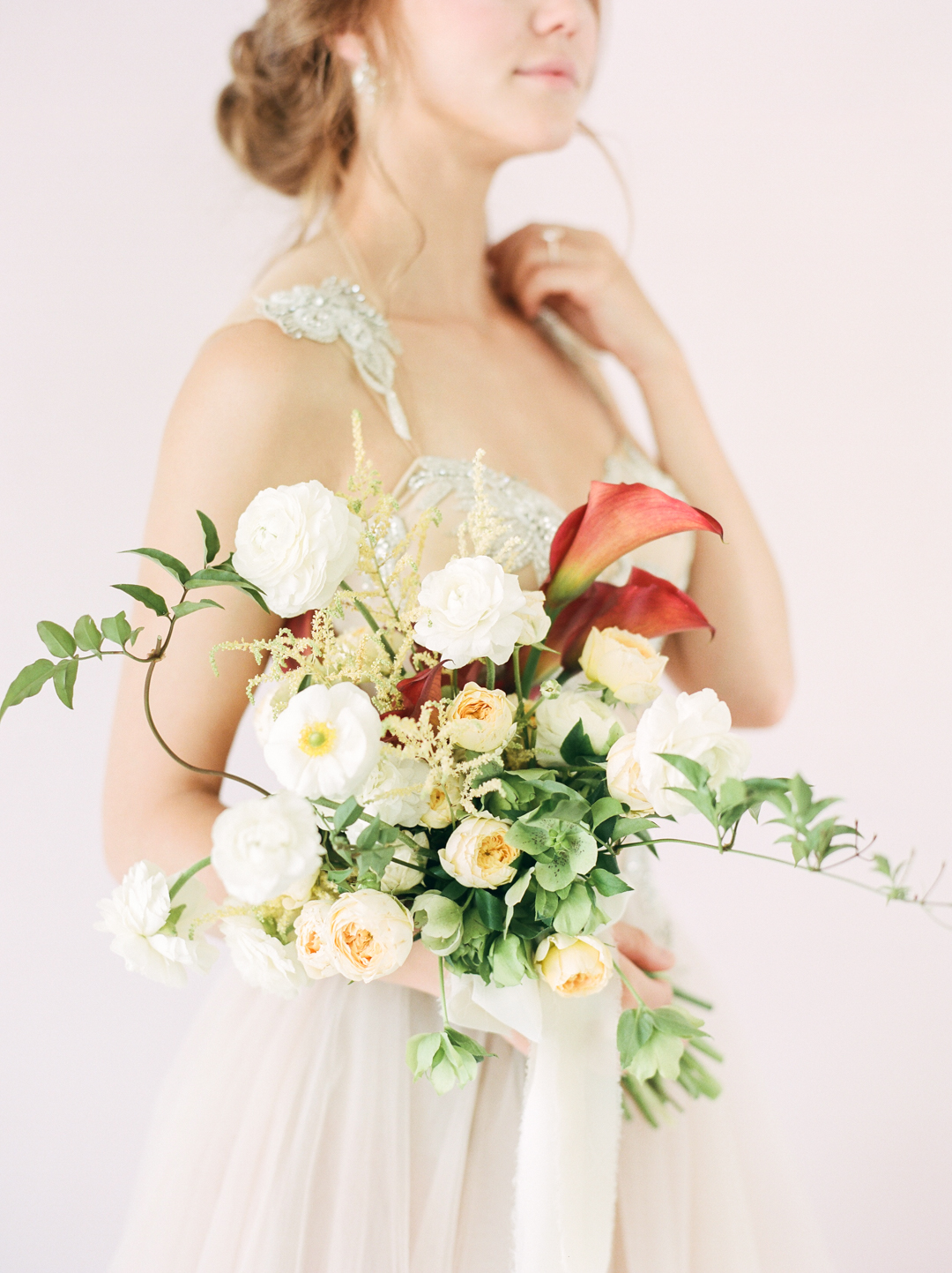 Organic Ranunculus Poppy Calla Wedding Bouquet