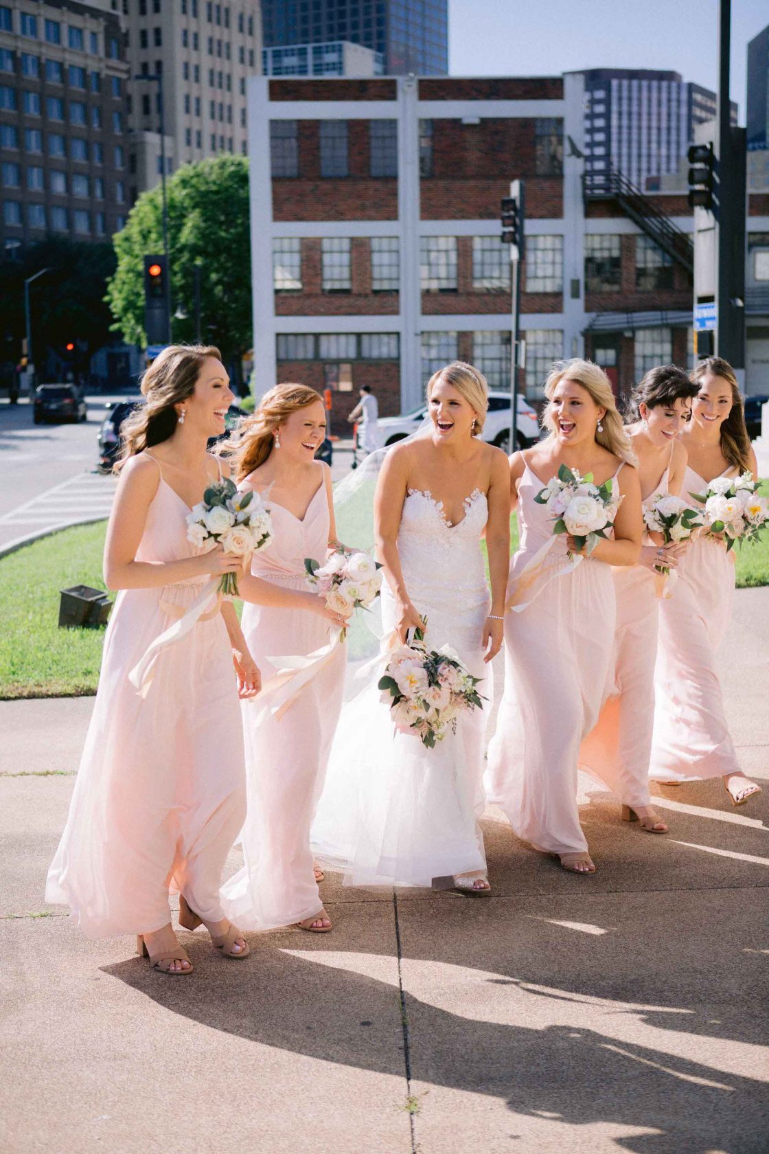 Soft Blush Bridesmaids Dresses