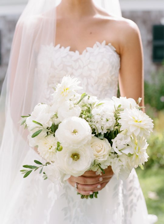 White Rose Ranunculus Dahlia Wedding Bouquet
