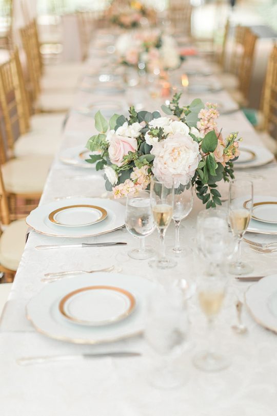 Elegant Gold and Blush Wedding Tablescape