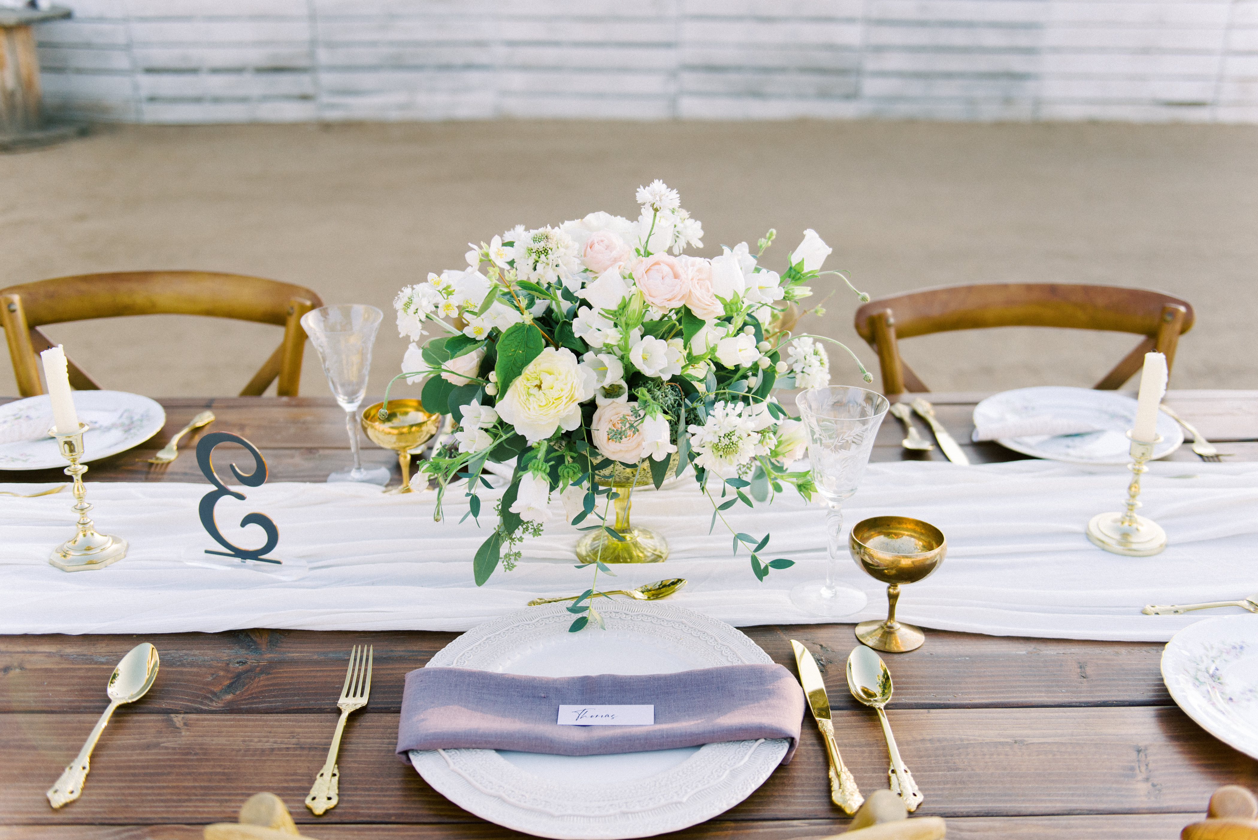 Ivory Rose Lavender Farm Wedding Centerpiece
