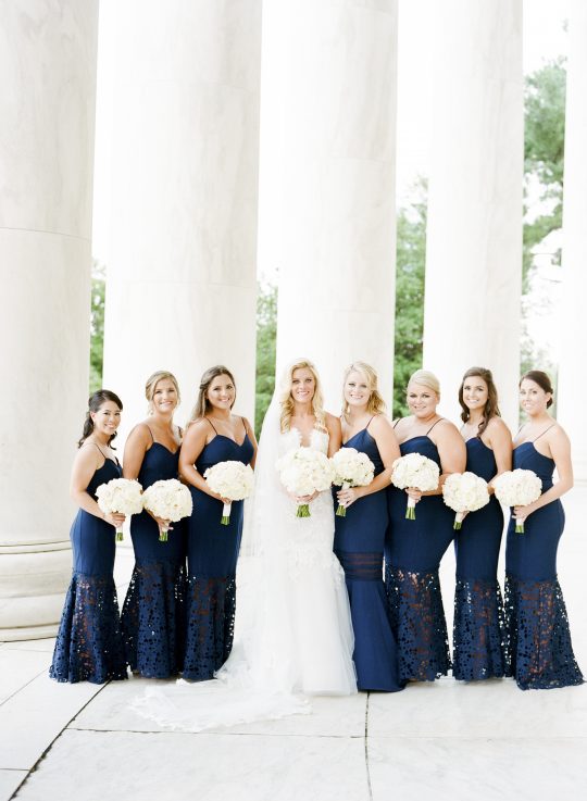 Navy and White Bridal Party