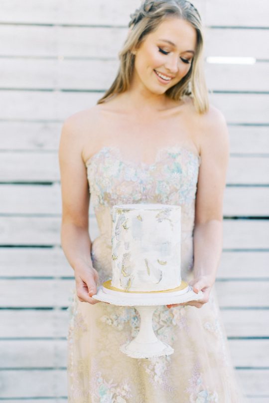 Watercolor Painterly Wedding Cake