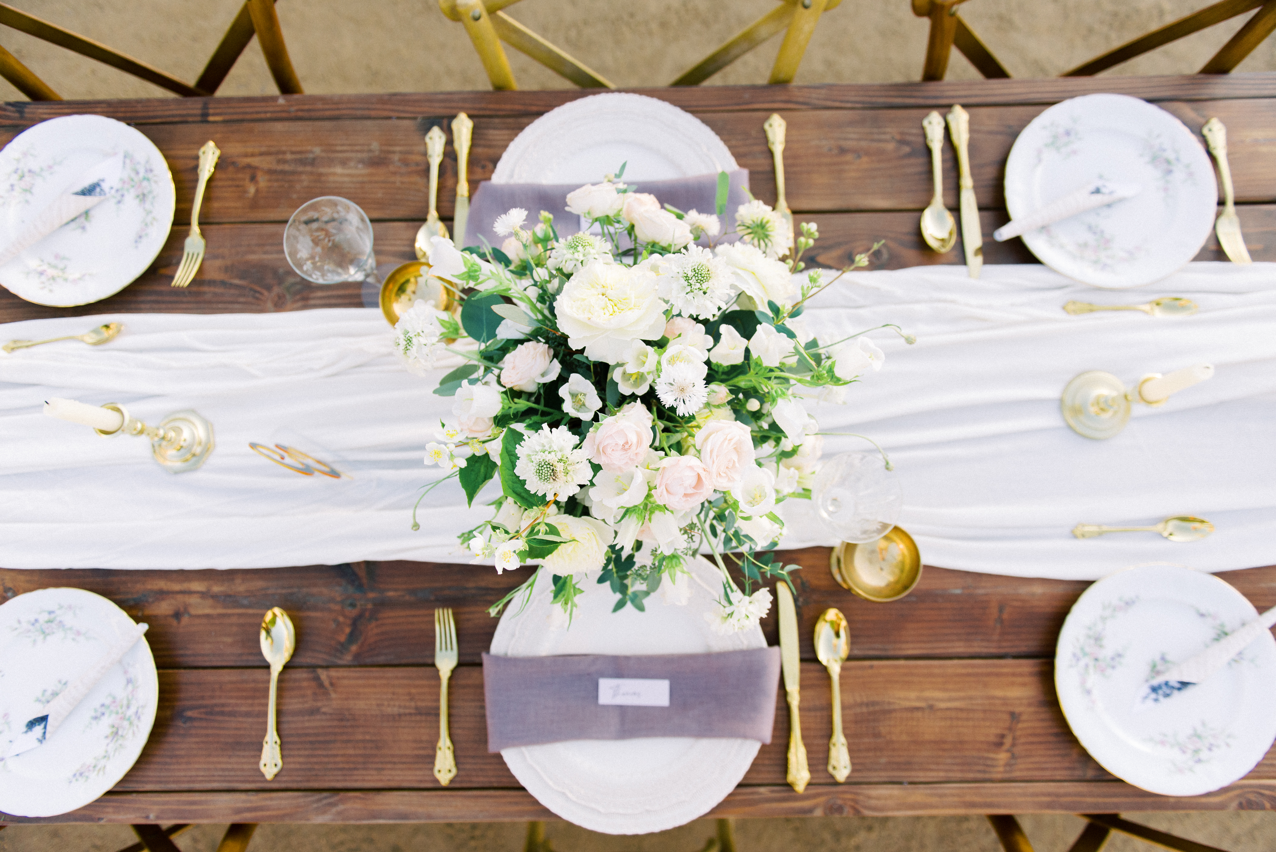 White Ivory Blush Wedding Centerpiece