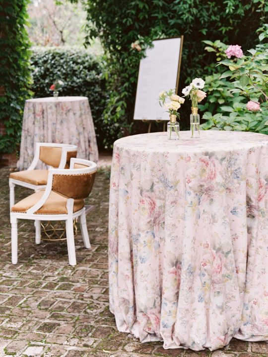Floral Table Cloth Wedding Reception