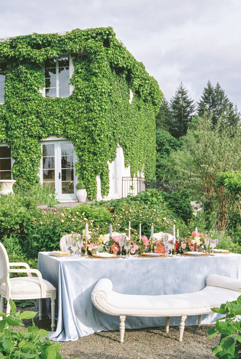 French Blue Garden Wedding Tablescape