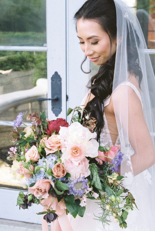 Romantic Pastel Watercolor Wedding Bouquet